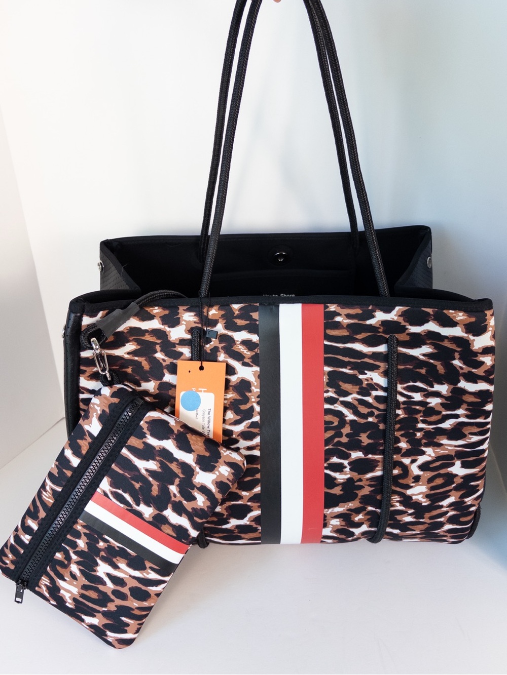 NWT Haute Shore The Willow Tree Greyson Tote Wild Animal Print Red Black